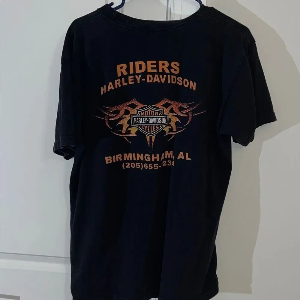 Men’s Harley Davidson motorcycle black Eagle eyes Riders Birmingham AL T shirt L